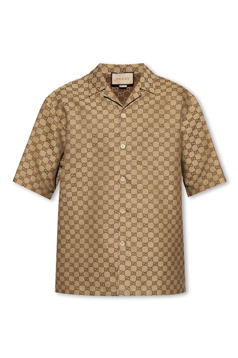 printed washed silk shirt by gucci|gucci monogram shirt.